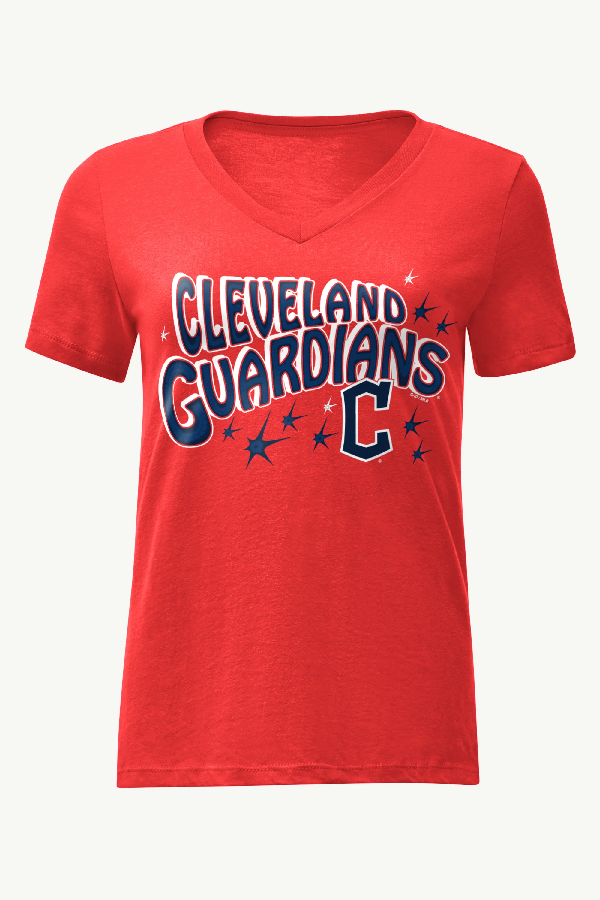 WOMENS CLEVELAND GUARDIANS FIREWORKS V NECK T SHIRT