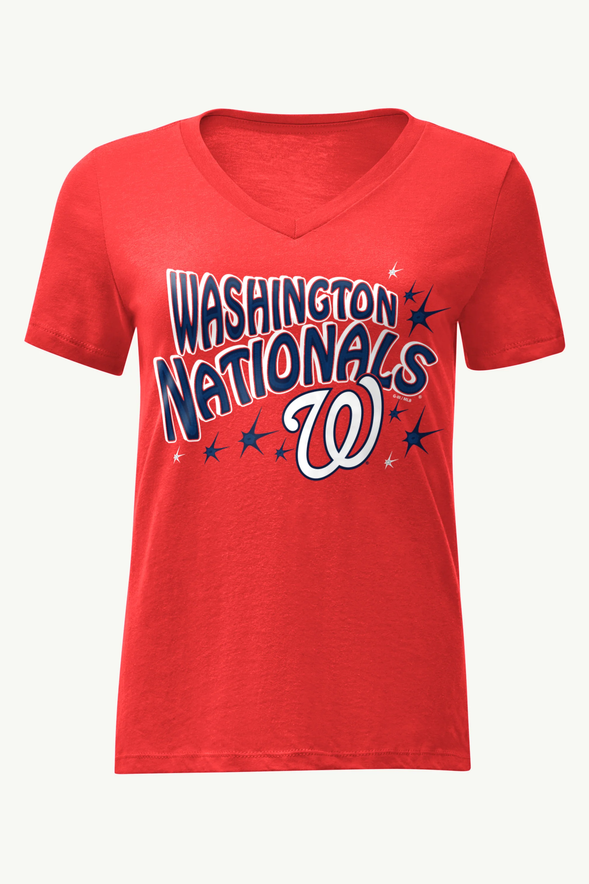 WOMENS WASHINGTON NATIONALS FIREWORKS V NECK T SHIRT