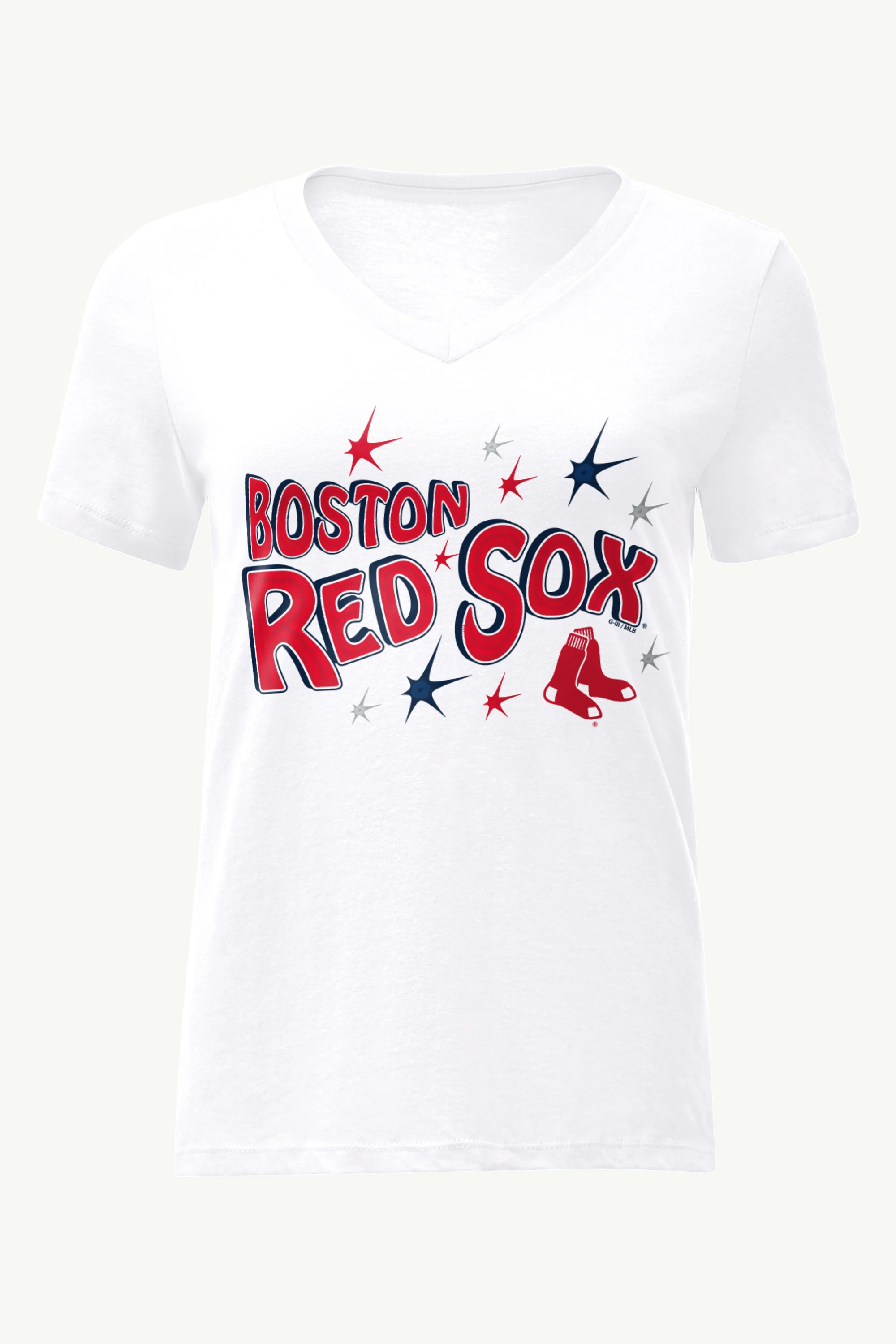 WOMENS BOSTON RED SOX FIREWORKS V NECK T SHIRT - Image 4