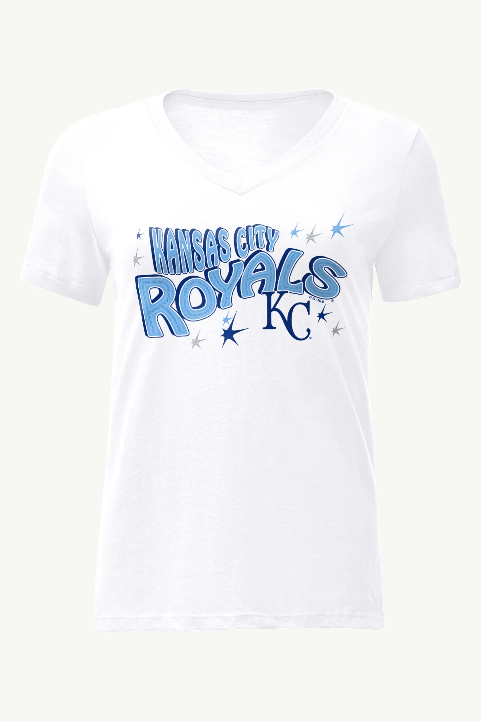 WOMENS KANSAS CITY ROYALS FIREWORKS V NECK T SHIRT - Image 3
