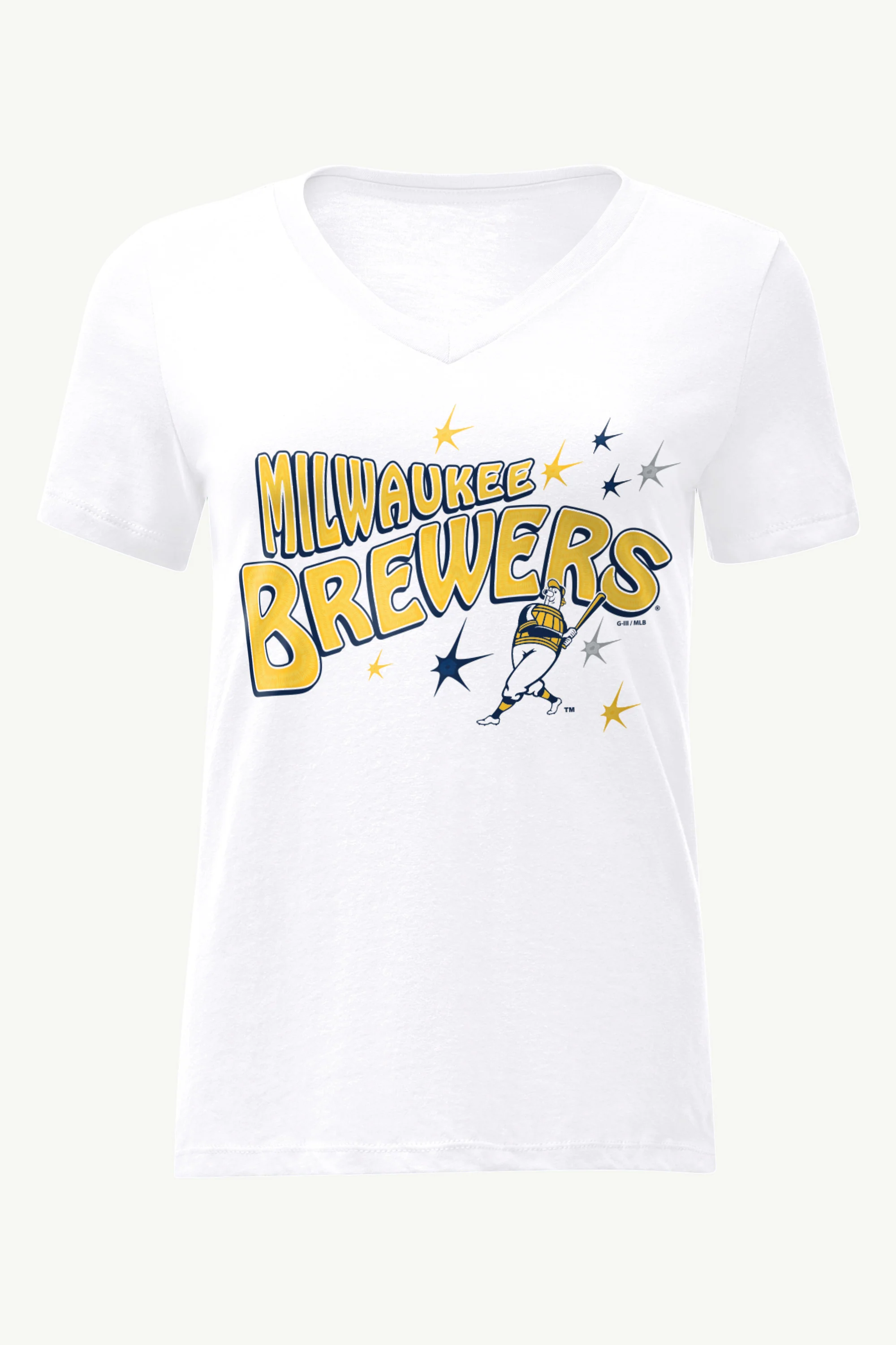 WOMENS MILWAUKEE BREWERS FIREWORKS V NECK T SHIRT