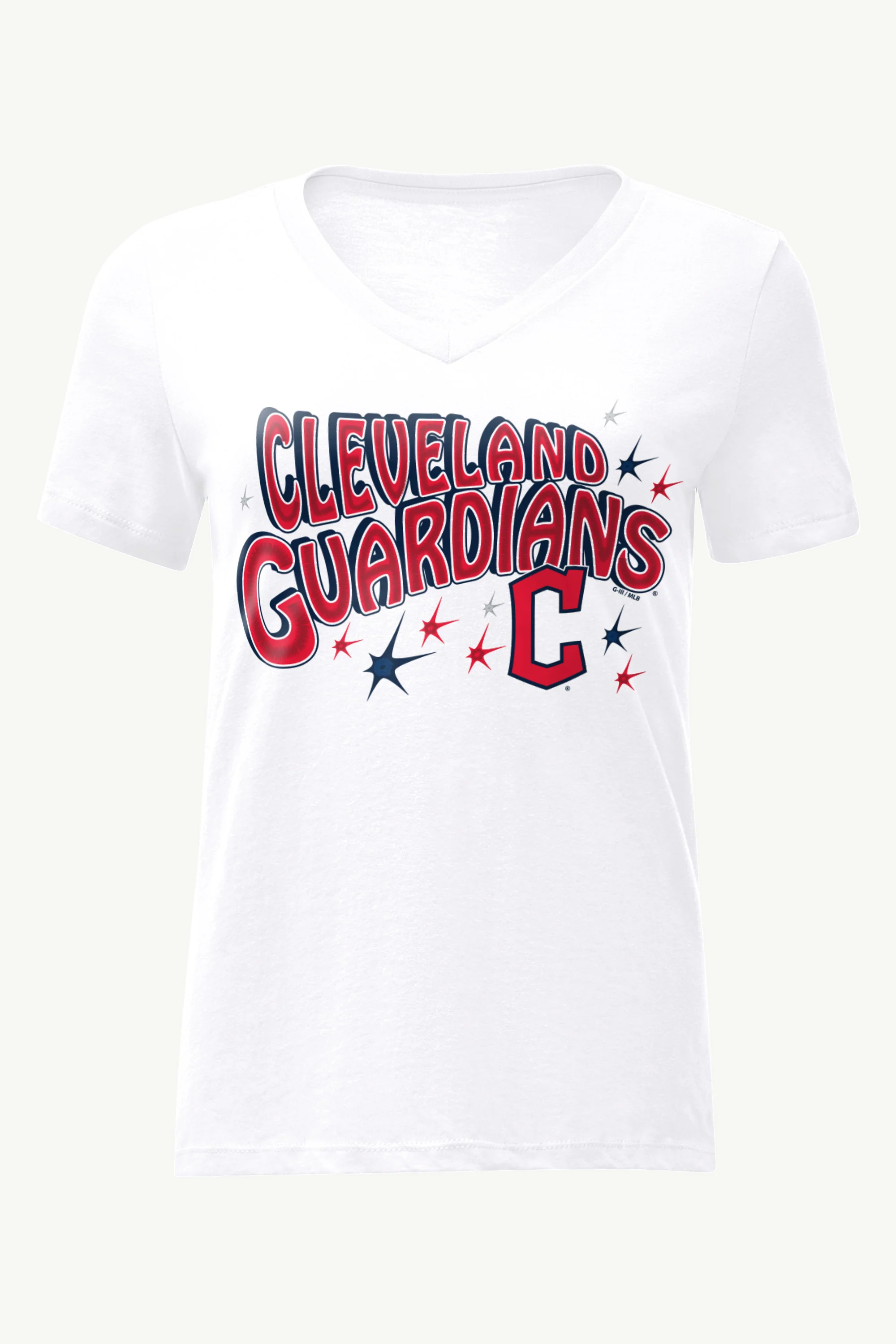 WOMENS CLEVELAND GUARDIANS FIREWORKS V NECK T SHIRT - Image 4