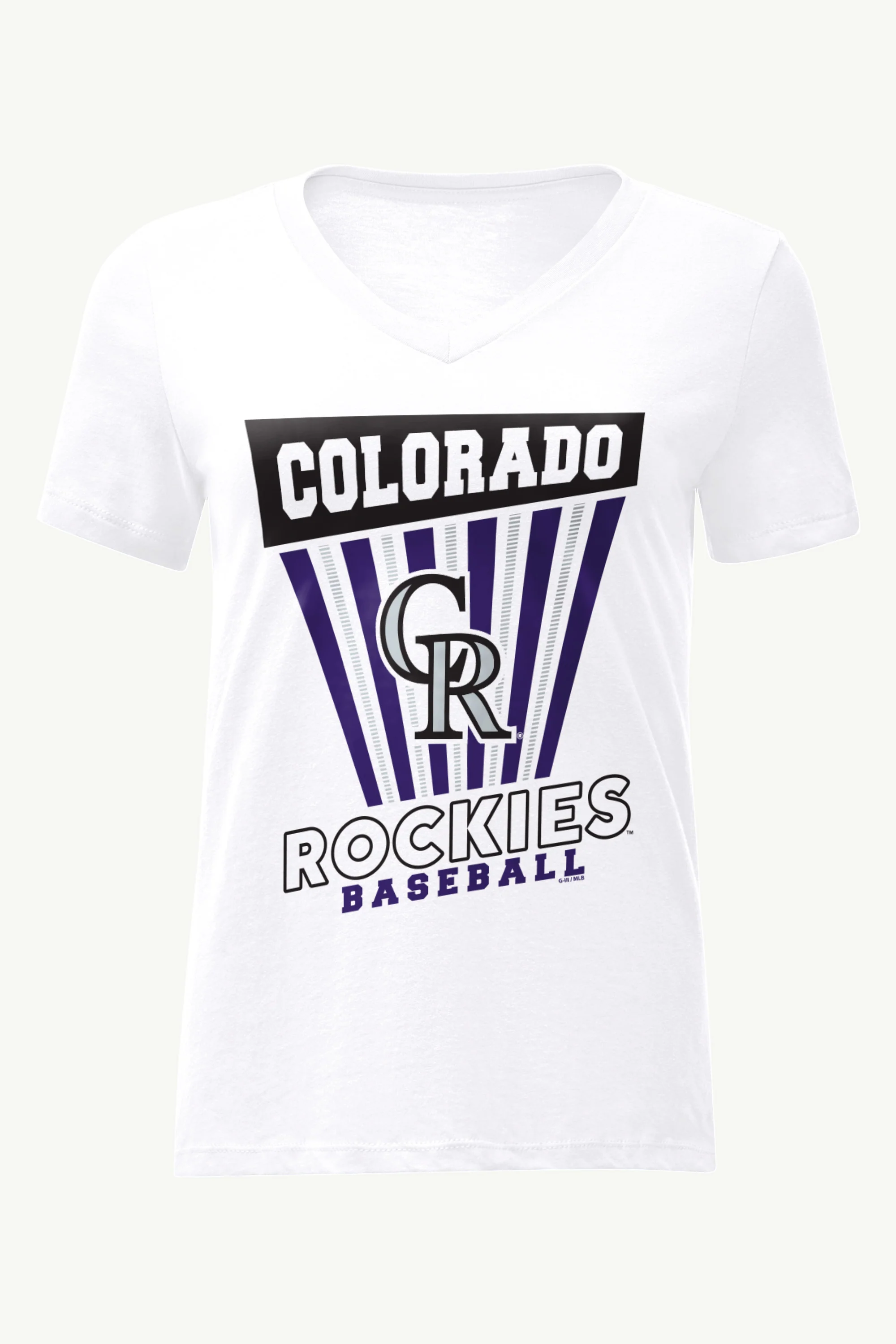 WOMENS COLORADO ROCKIES POSTER PRINT V NECK T SHIRT