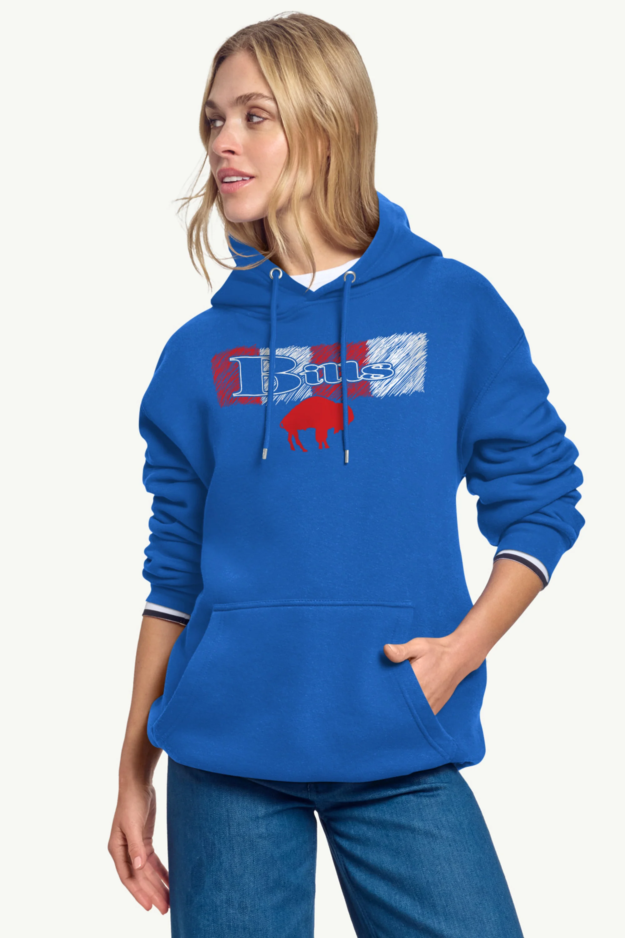 WOMENS BUFFALO BILLS COLOR SHADING HOODIE - Image 3