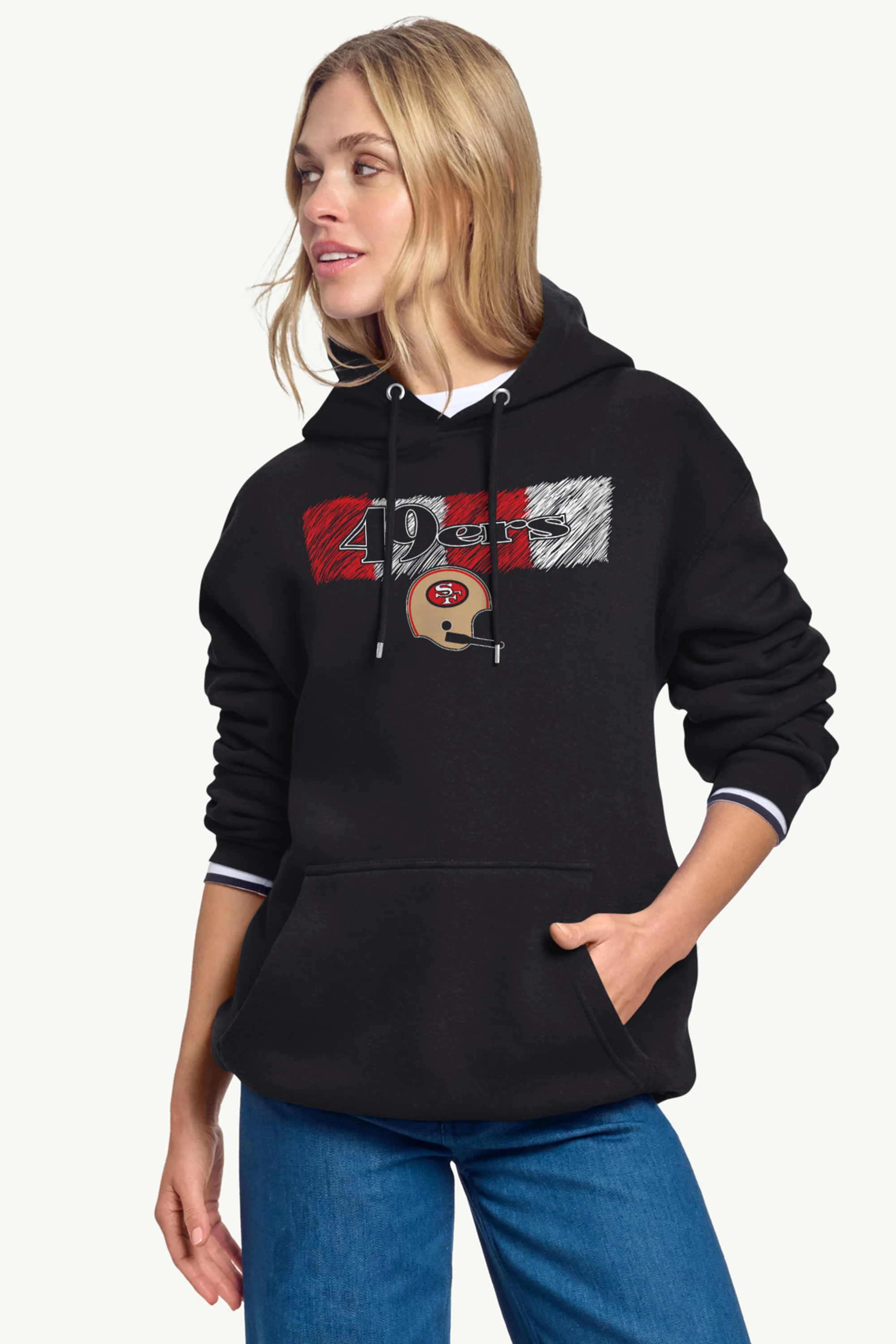 WOMENS SAN FRANCISCO 49ERS COLOR SHADING HOODIE - Image 3