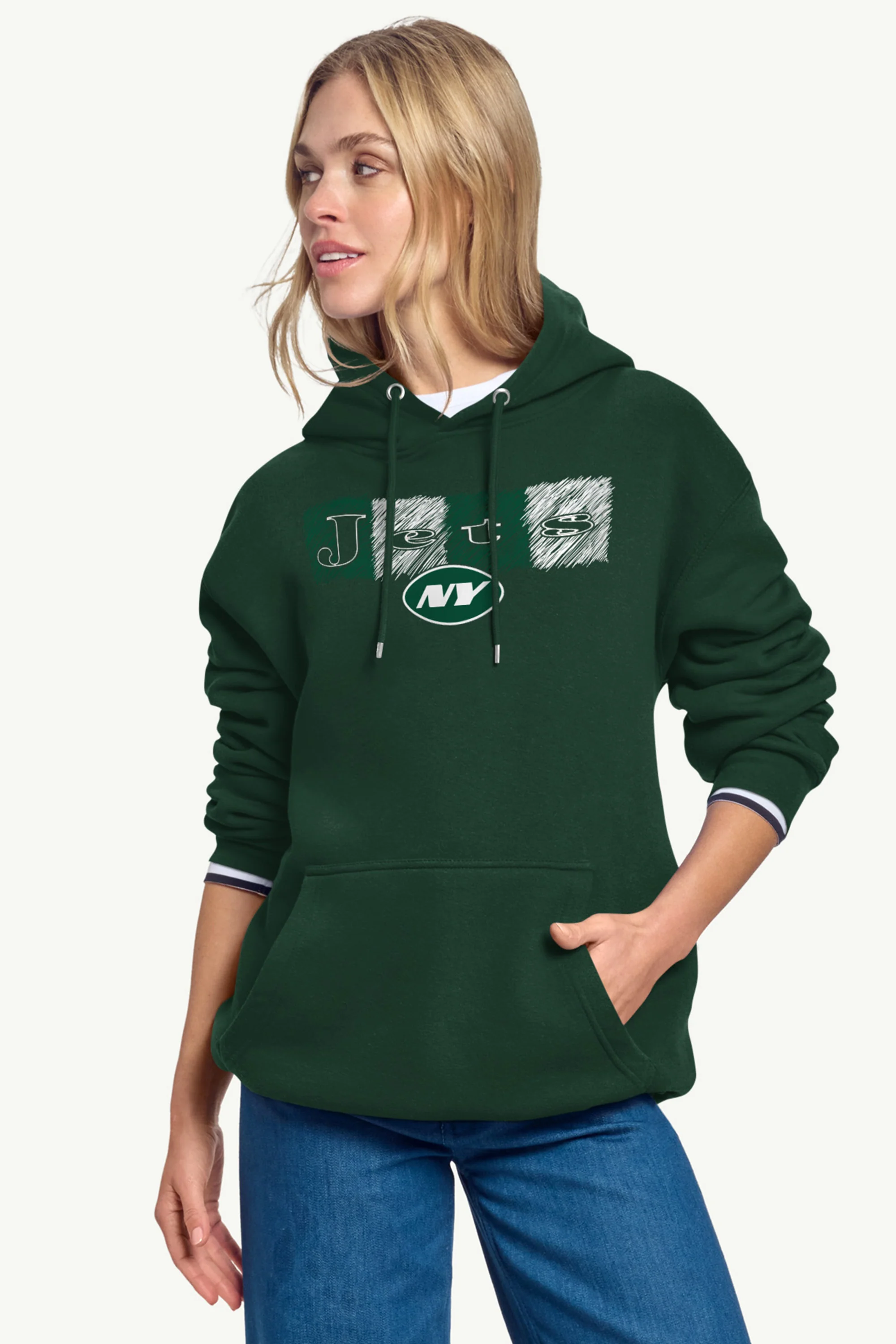 WOMENS NEW YORK JETS COLOR SHADING HOODIE - Image 2